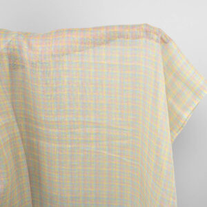 Pastel checked linen fabric