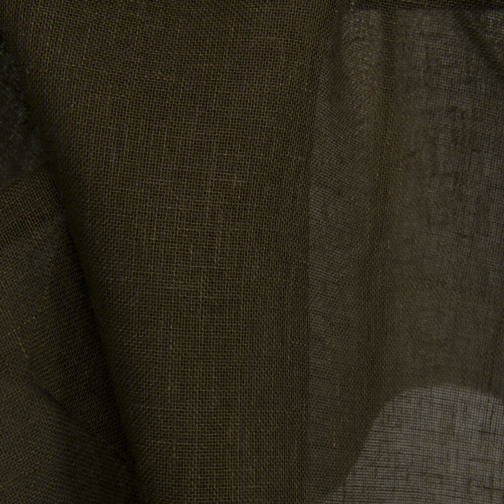 Khaki color gauze linen fabric