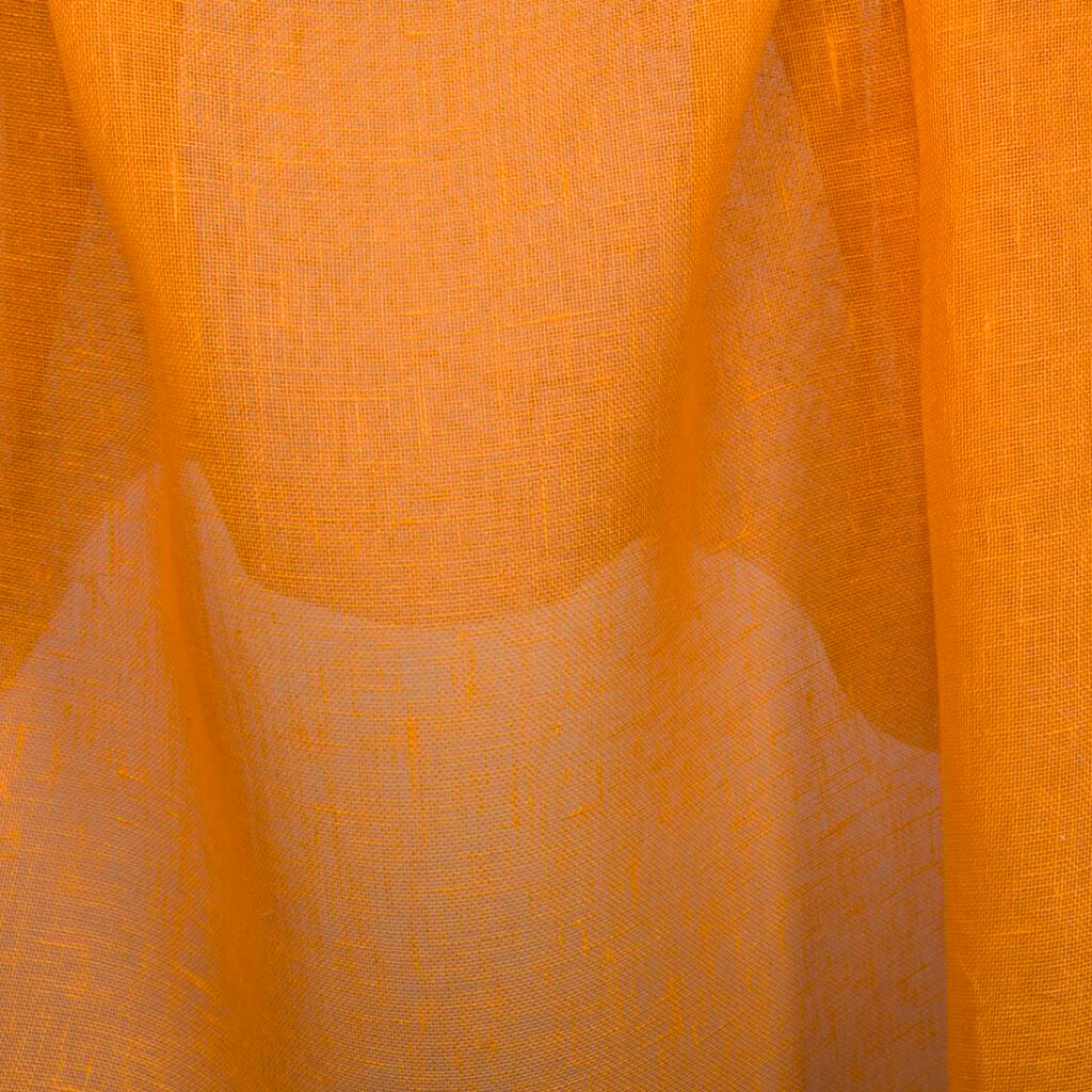 Transparent orange linen fabric