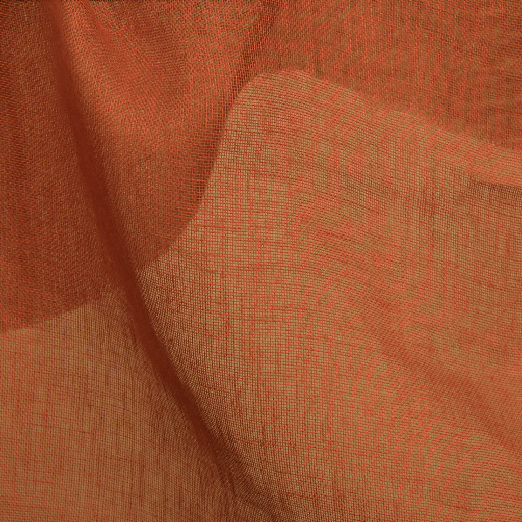 Transparent red linen fabric