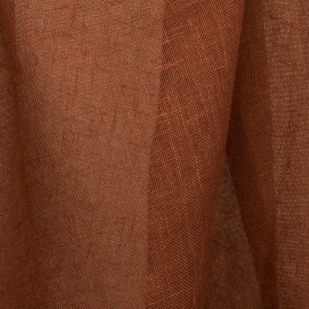 Transparent brown linen fabric