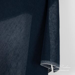 Open weave linen fabric in navy colour
