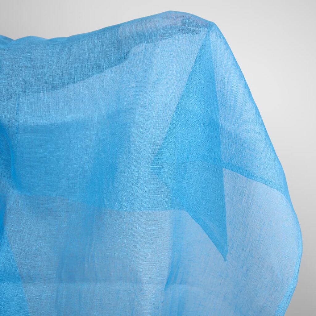 bright blue linen fabric