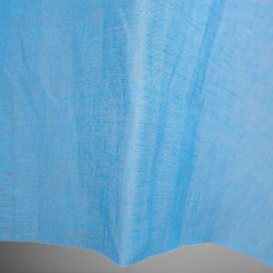 bright blue linen fabric, transparent