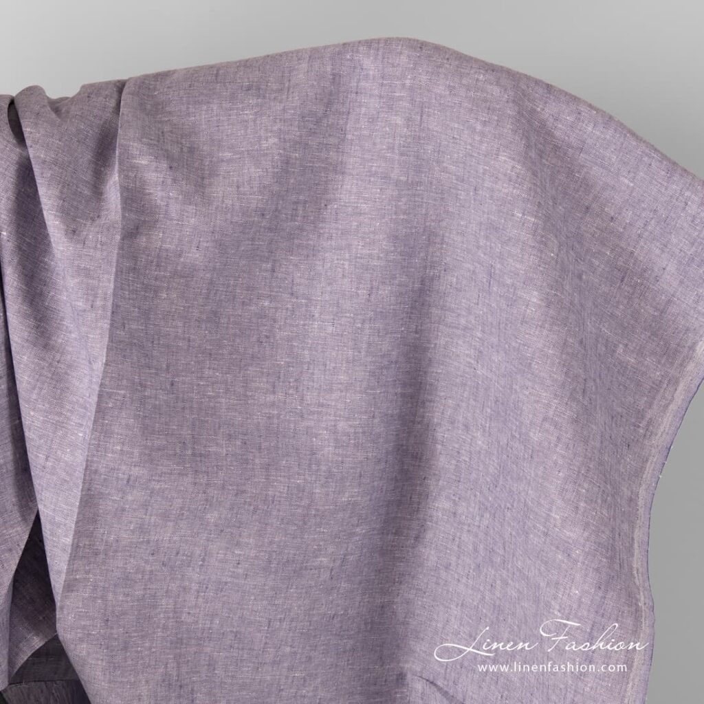 Melange purple linen fabric.