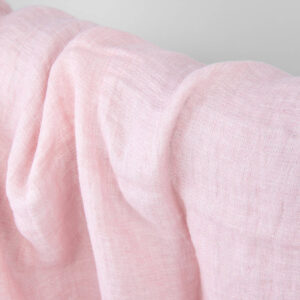 Light pink washed linen fabric, double layer