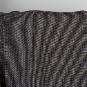Linen black checked double sided fabric washed darker side