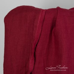Raspberry colour linen fabric.