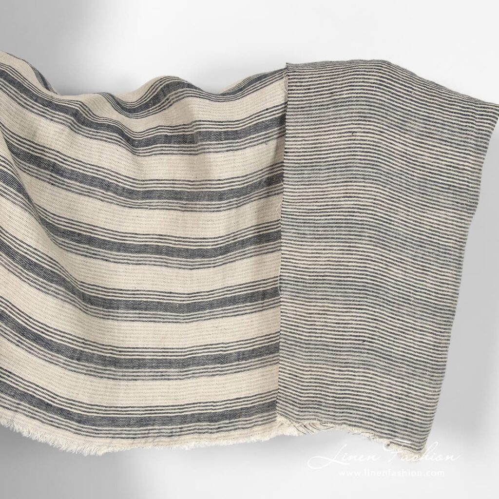 Striped linen fabric