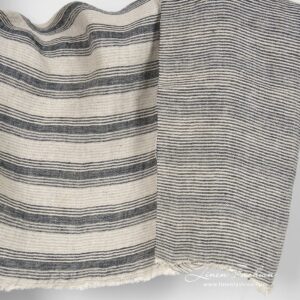 Striped linen fabric double sided