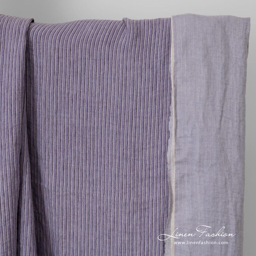 violet striped linen.