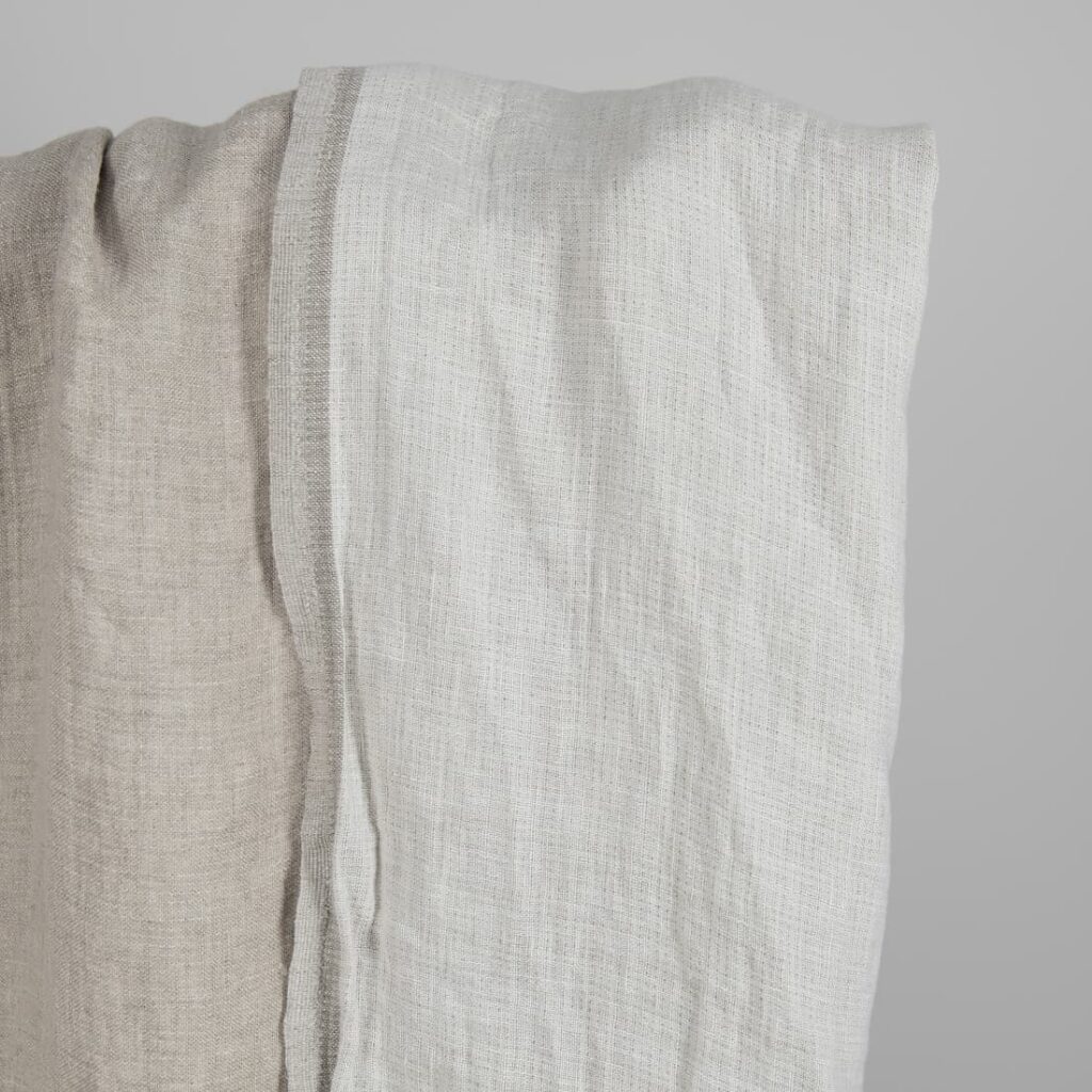 Vasket linstoff naturhvit tosidig 4 Washed linen fabric natural-white double-sided pure linen