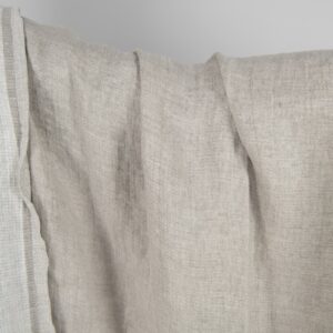 Vasket linstoff naturhvit tosidig 11 Washed linen fabric natural-white double-sided close up detail view