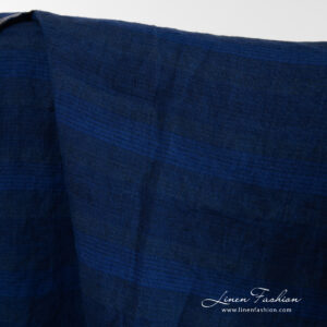 Denim linen fabric striped