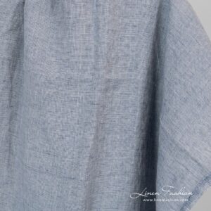 Checked linen fabric in bluish grey.