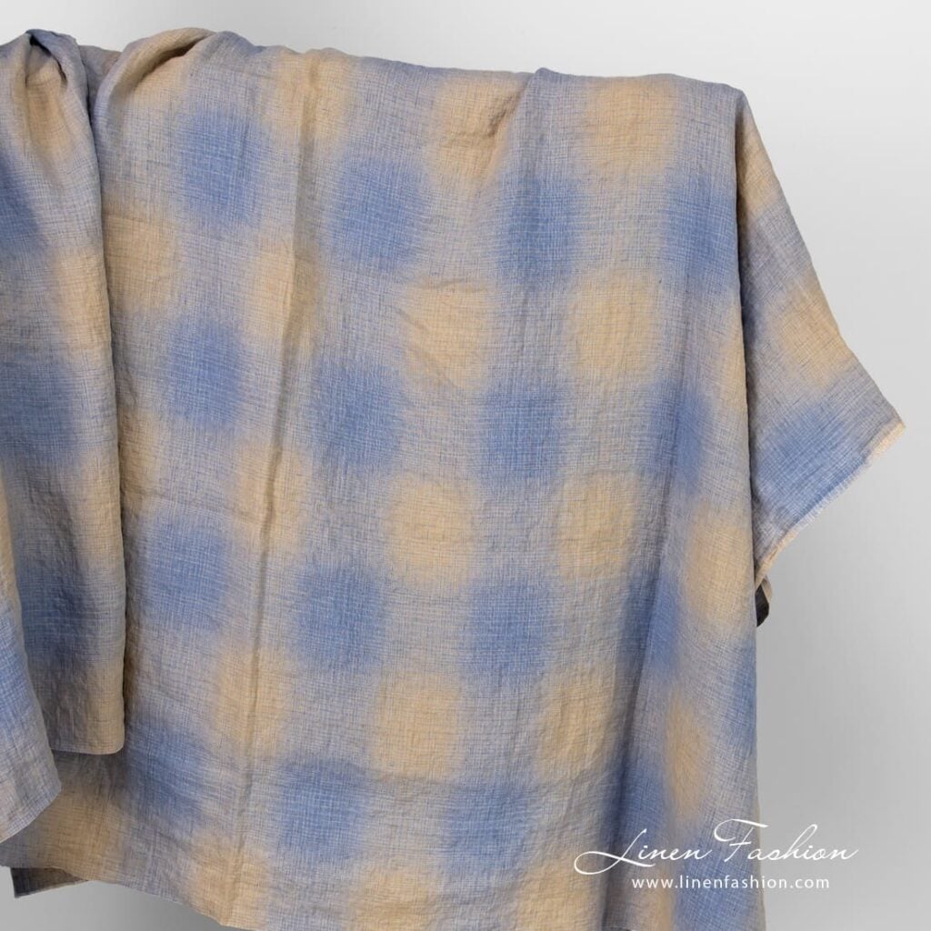 Checked linen fabric