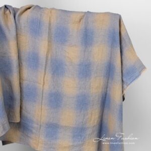 Checked linen fabric
