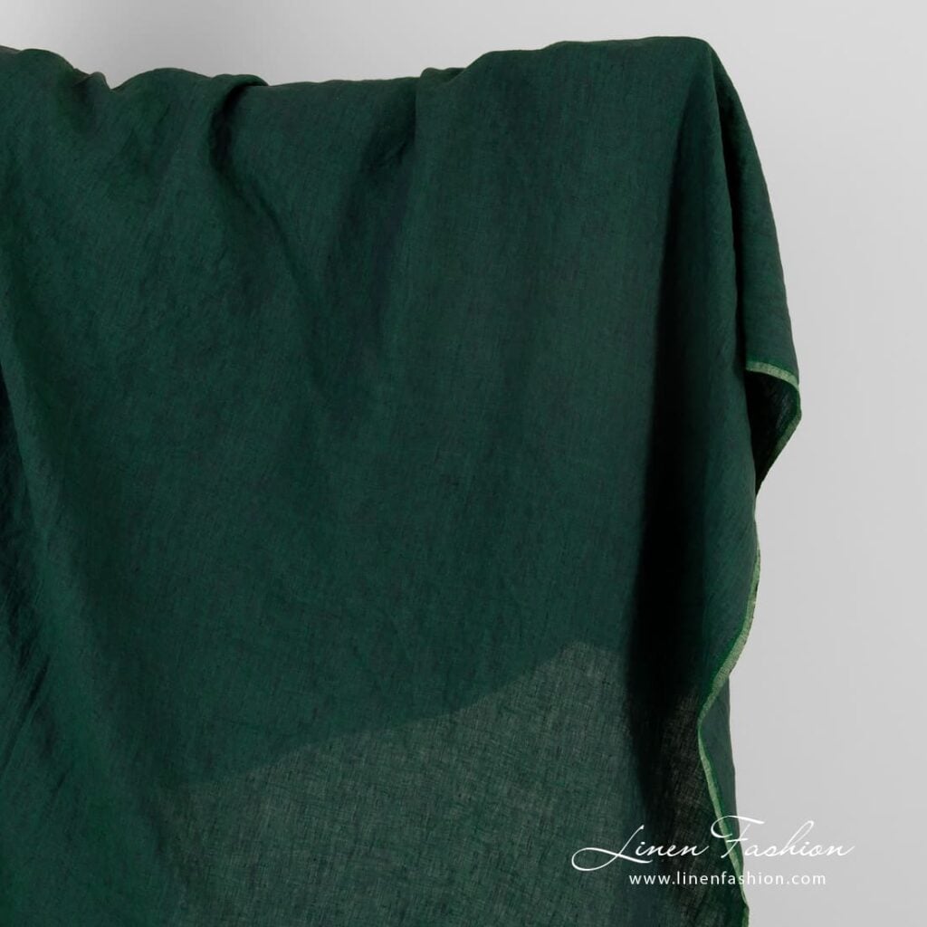 Bluish green linen fabric