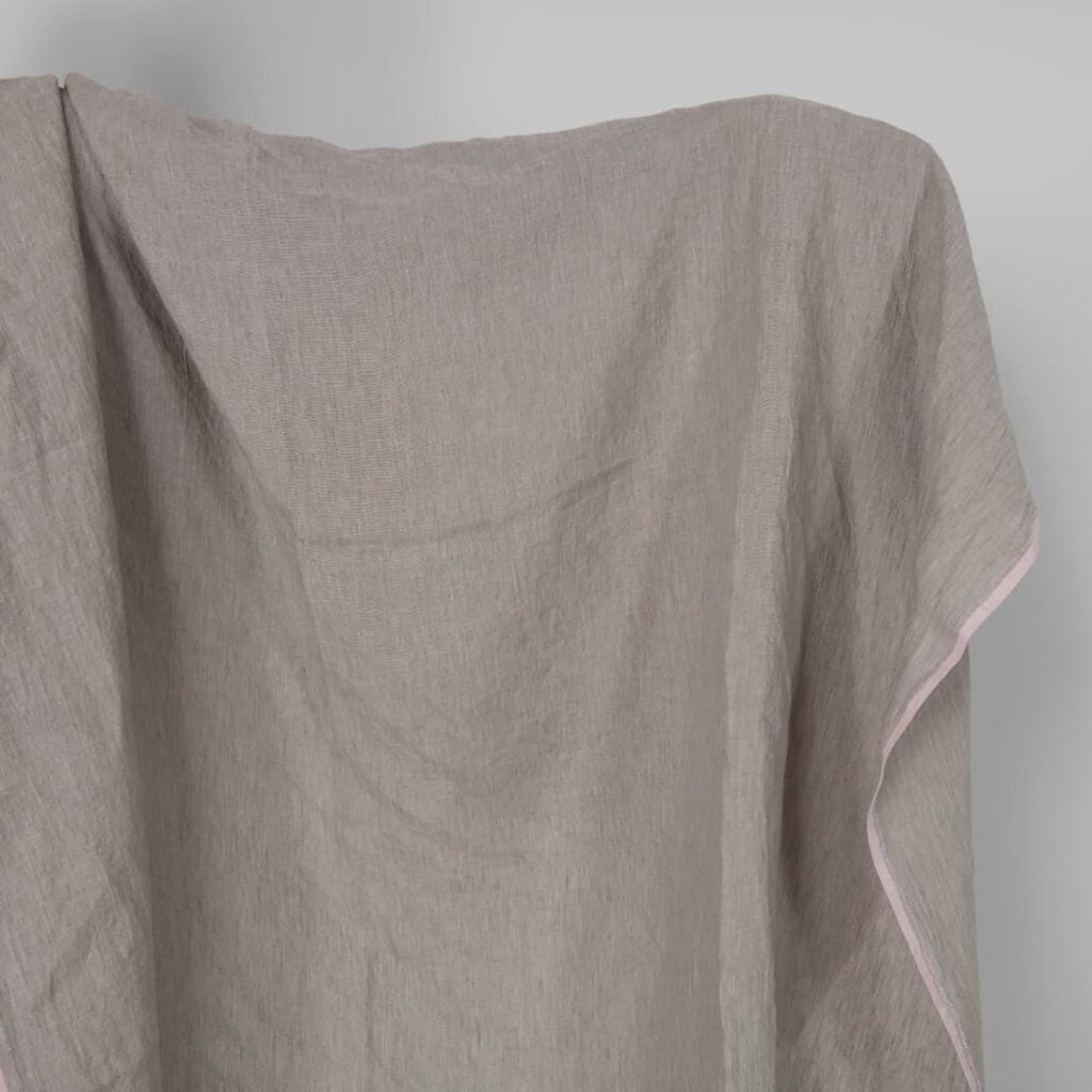 Washed linen fabric greenish lilac