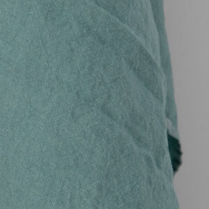 Wide washed linen fabric plain aquamarine, extra wide