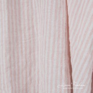 Bredt linstoff rosa striper vasket