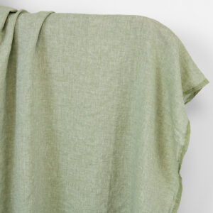 Linstoff blek salviegrønn, vasket