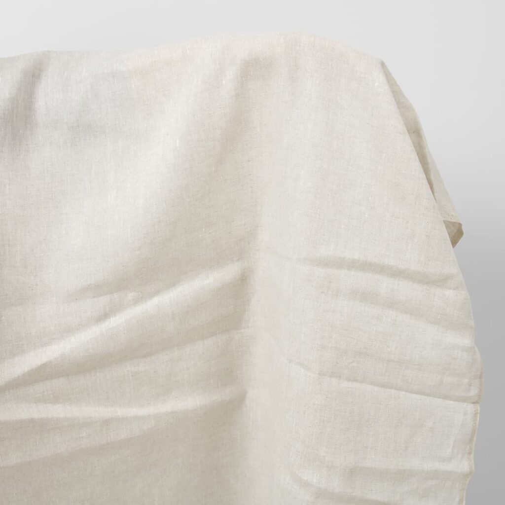 Plain linen fabric in light grey