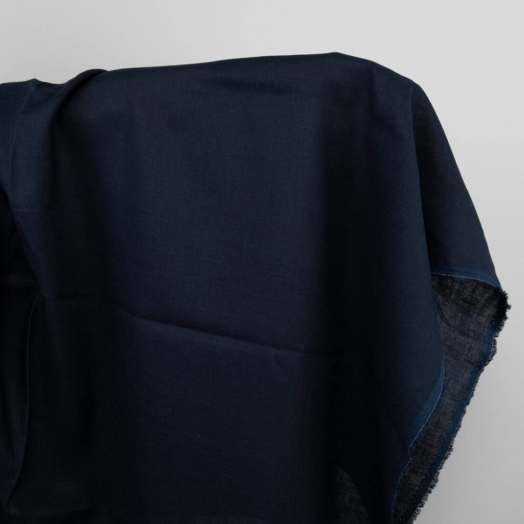 Dark blue linen fabric