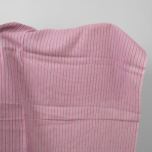 Linen fabric with pink stripes
