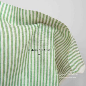 Linstoff i hvite og grønne striper.