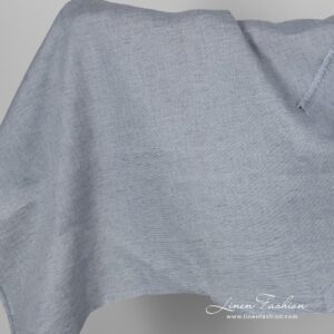 Grey blue melange linen fabric.