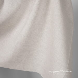 Pure linen fabric in natural grey and white colour