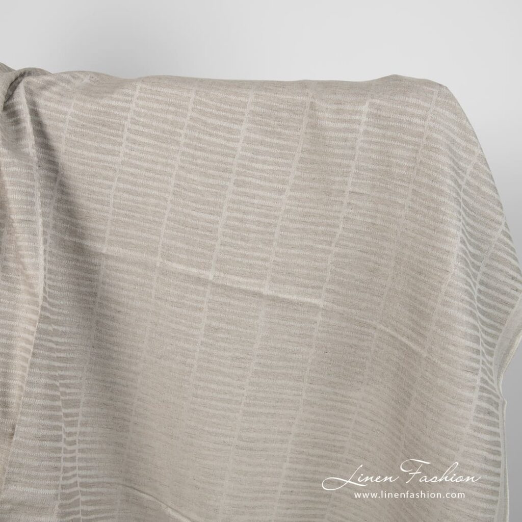 Linen cotton fabric natural grey double-sided