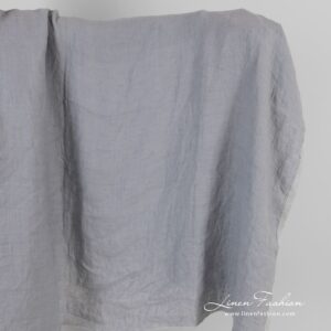 Bluish grey linen satin fabric