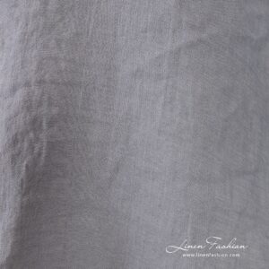 Bluish grey linen satin fabric, specially washed to increase softness