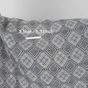 Grey linen cotton fabric in rhombus pattern, perfect for clothes and home textile