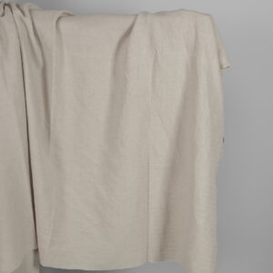 Washed linen cotton sand colour herringbone pattern