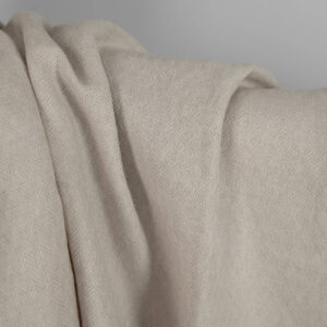 Washed linen cotton sand colour herringbone pattern product picture