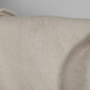 Washed linen cotton sand colour herringbone pattern 150cm