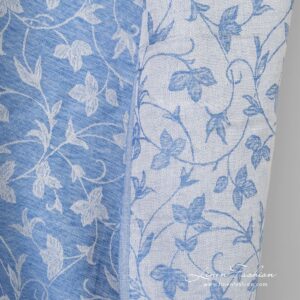 Blue linen cotton double-sided fabric