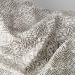Linen cotton fabric sand colour rhombus pattern product photo