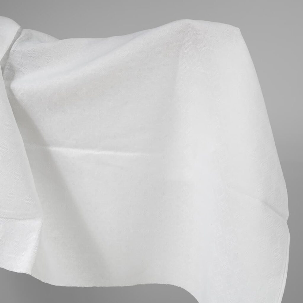 Linen cotton fabric optic white rhombus pattern