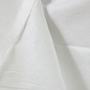 Linen cotton fabric optic white rhombus pattern close up detail