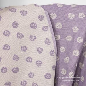 Violet linen cotton fabric, double - sided