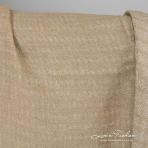 Light brown double-sided linen fabric