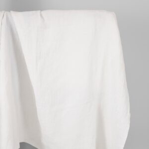 white linen cotton fabric zigzag, washed.