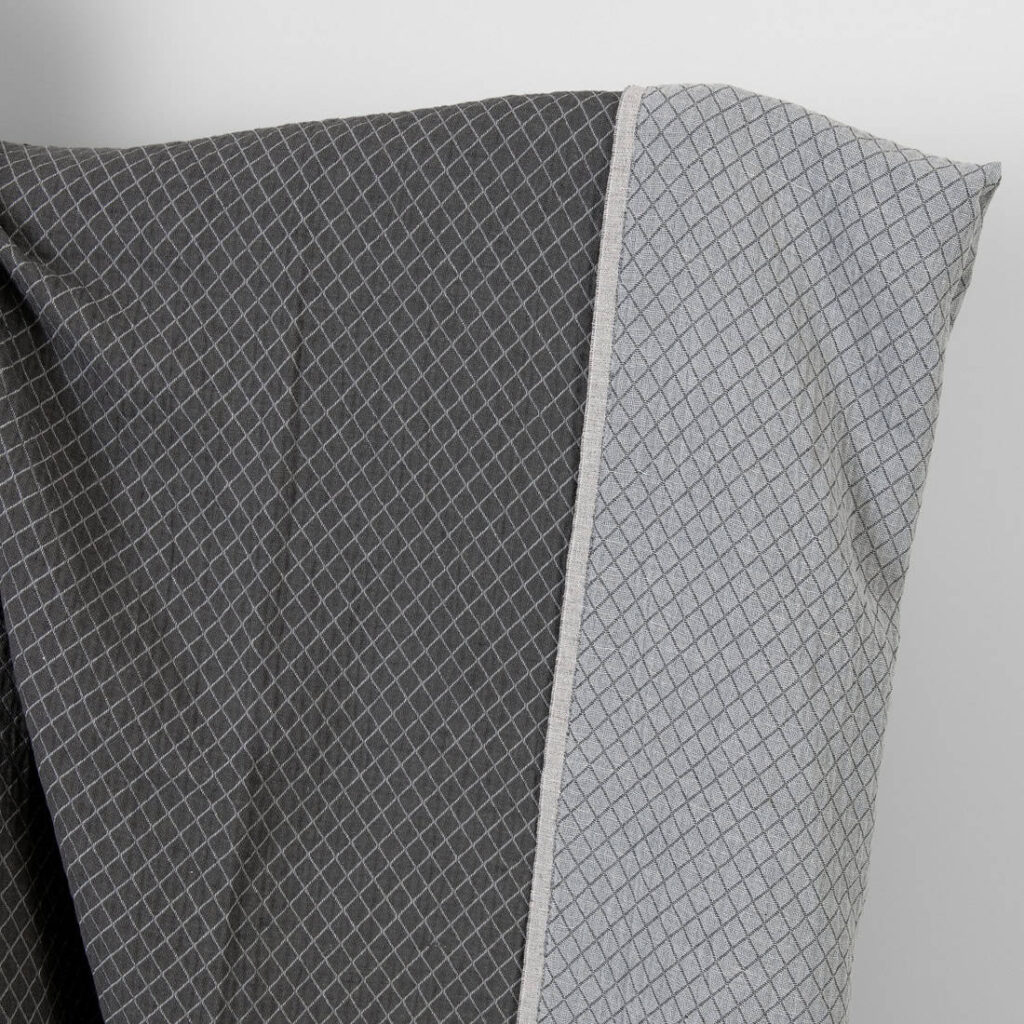 Washed linen cotton fabric diamond jacquard