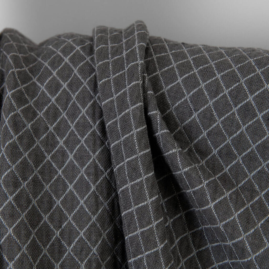 Lin-bomullsstoff diamant-jacquard vasket 3 Washed linen cotton fabric diamond jacquard, double-layer