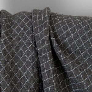 Lin-bomullsstoff diamant-jacquard vasket 7 Washed linen cotton fabric diamond jacquard, double-layer