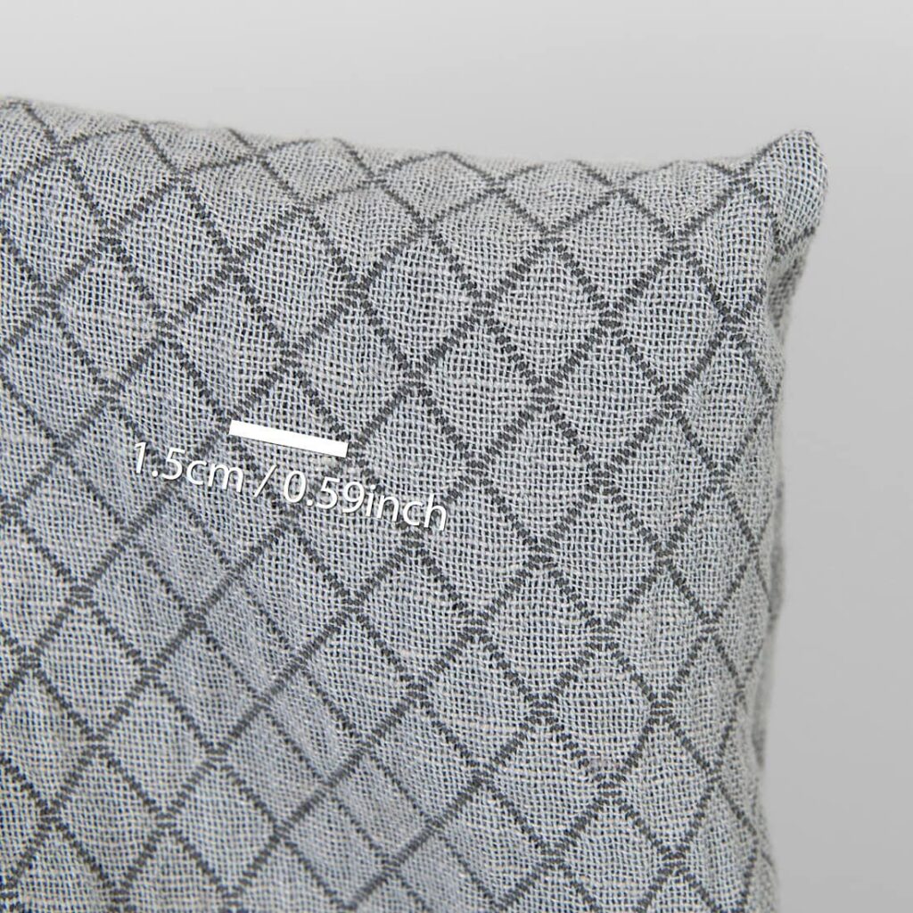 Lin-bomullsstoff diamant-jacquard vasket 4 Washed linen cotton fabric diamond jacquard, with measurements